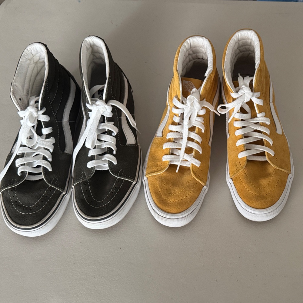 Vans Men High-Top Sneakers Bundle - Olive Green and Yellow